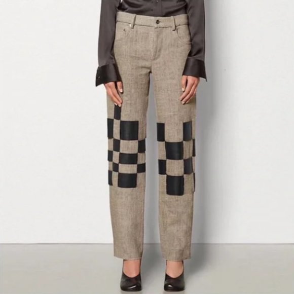 The Gussi Cashmere Vegan Leather Accent Pants